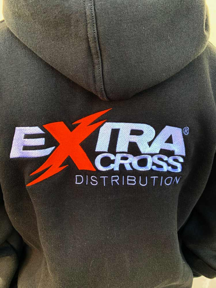 Motocross Shop Extracross Extracross Zip Hoodie Schwarz Bestickt Mit Logo Grosse M